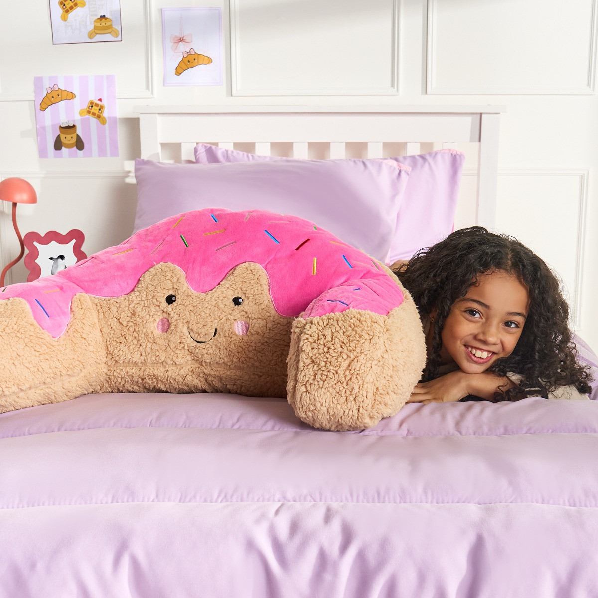 OHS Doughnut Cuddle Cushion - Brown/Pink>