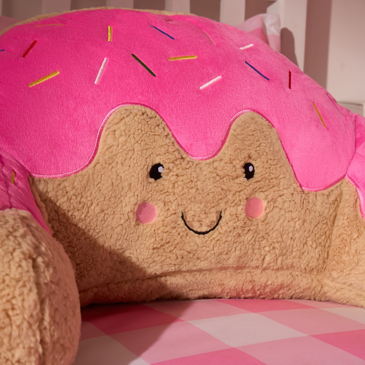 OHS Doughnut Cuddle Cushion - Brown/Pink>