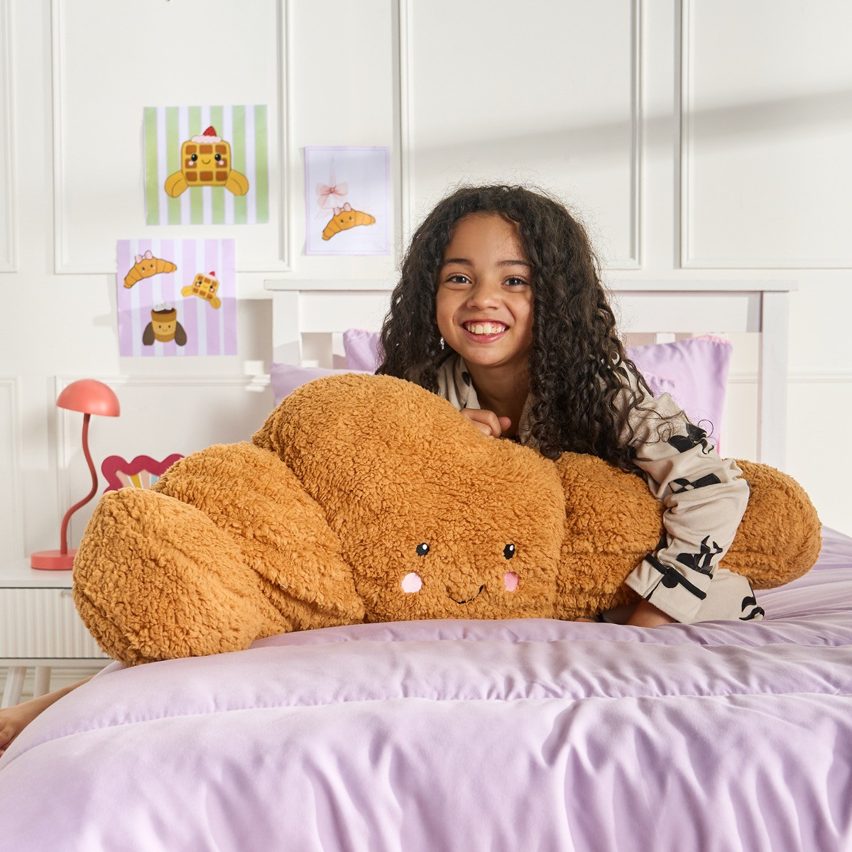 OHS Croissant Cuddle Cushion - Brown>