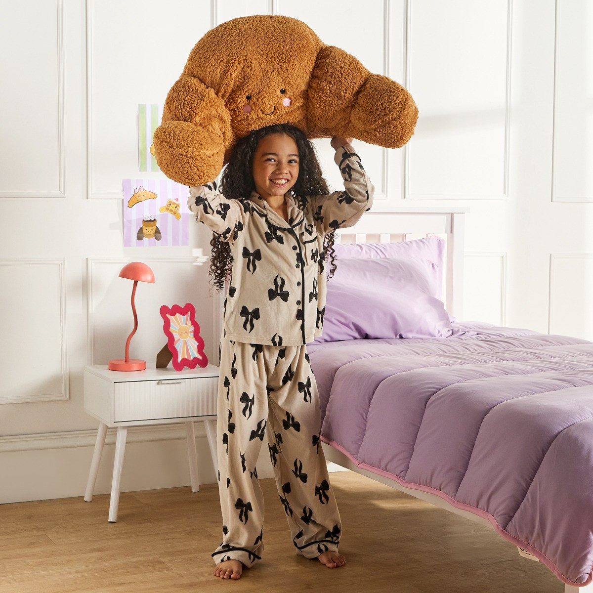 OHS Croissant Cuddle Cushion - Brown>