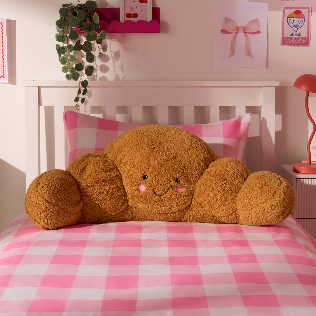 OHS Croissant Cuddle Cushion - Brown>
