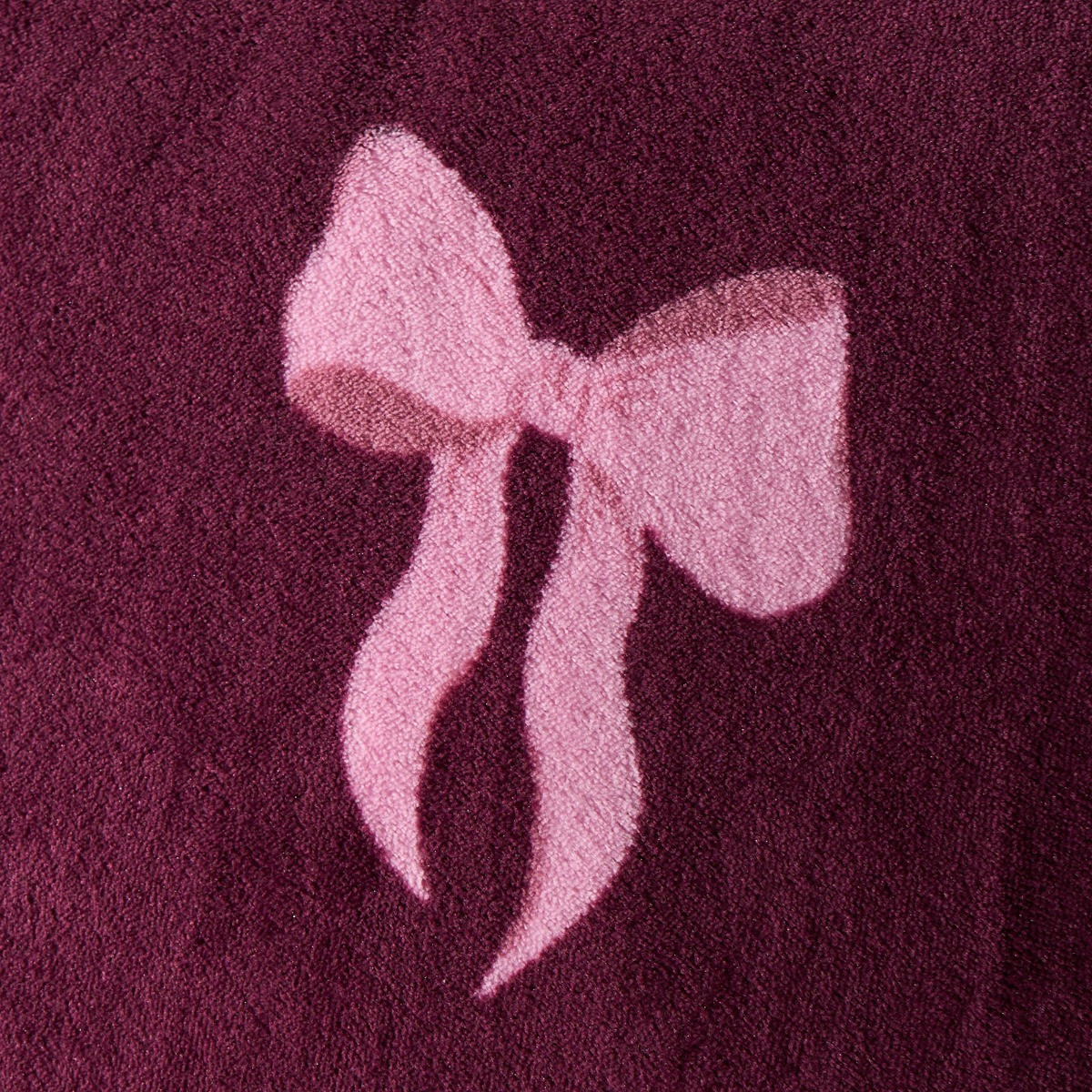 OHS Bow Print Cuddle Cushion - Burgundy>
