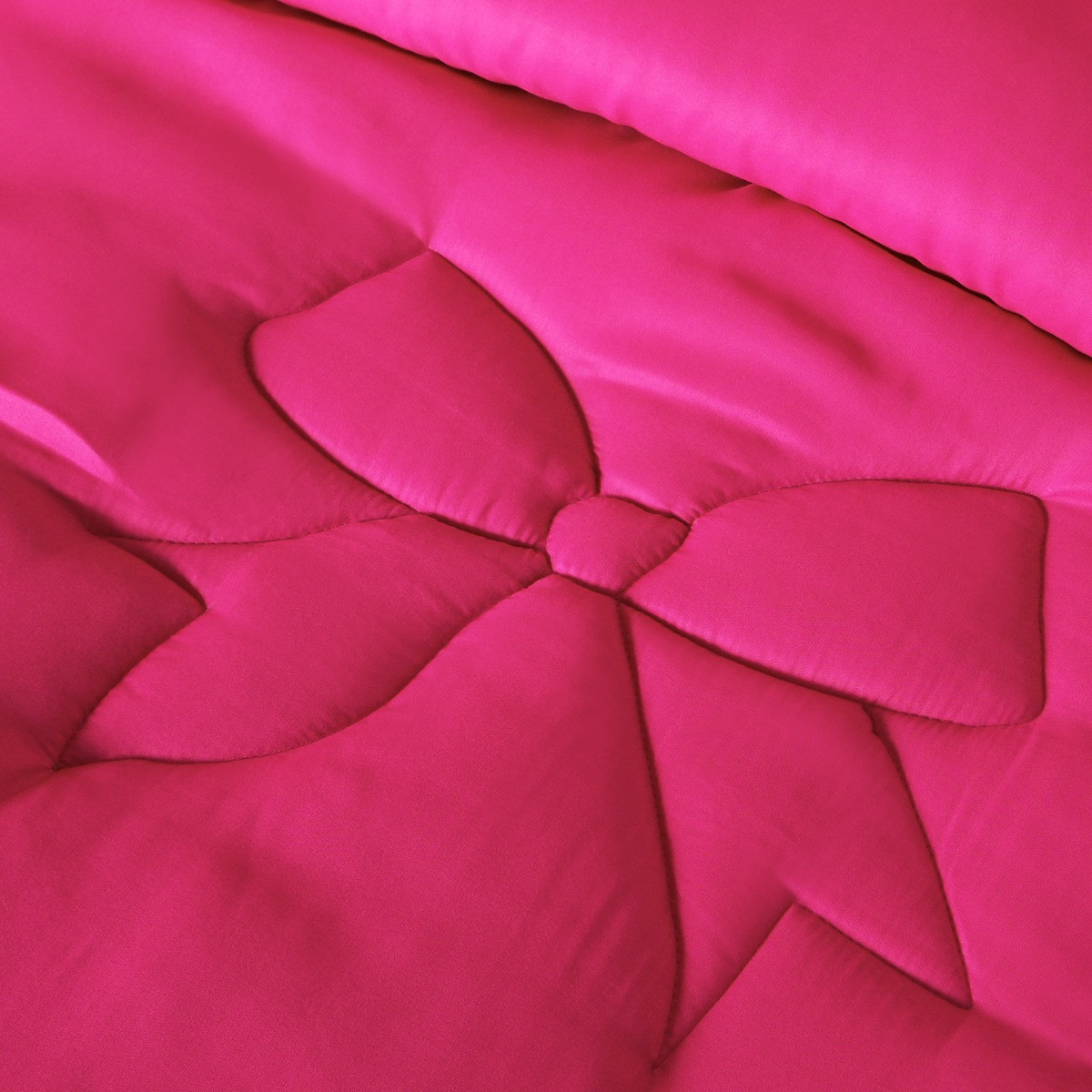 OHS Bows Quilted Coverless 7.5 Tog Duvet Set - Hot Pink>