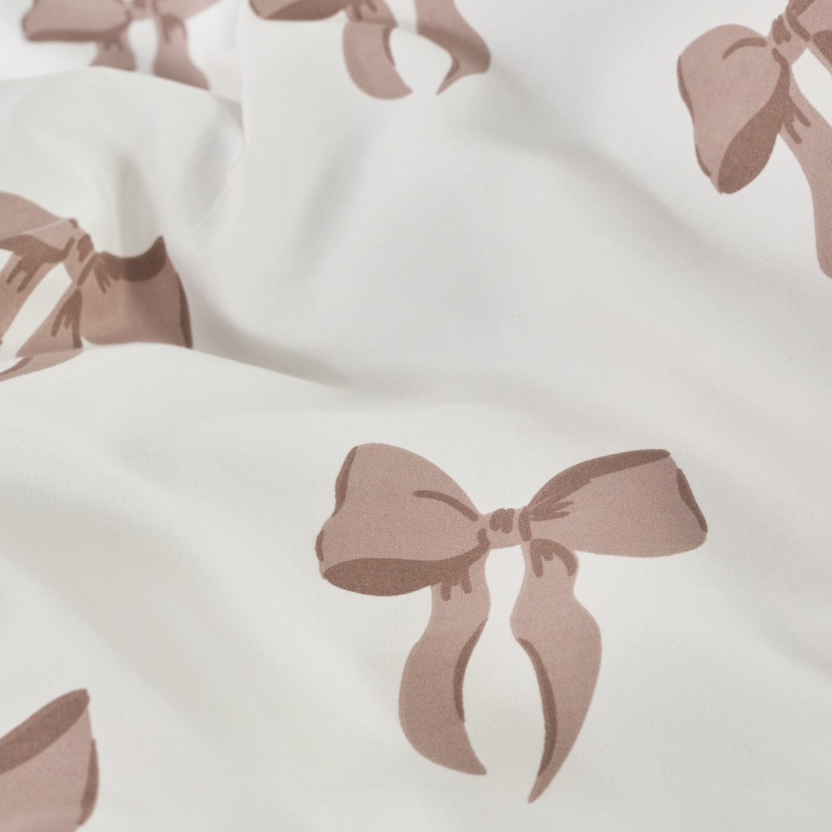 OHS Bow Print Reversible Duvet Cover Set, Ivory/Natural - King>