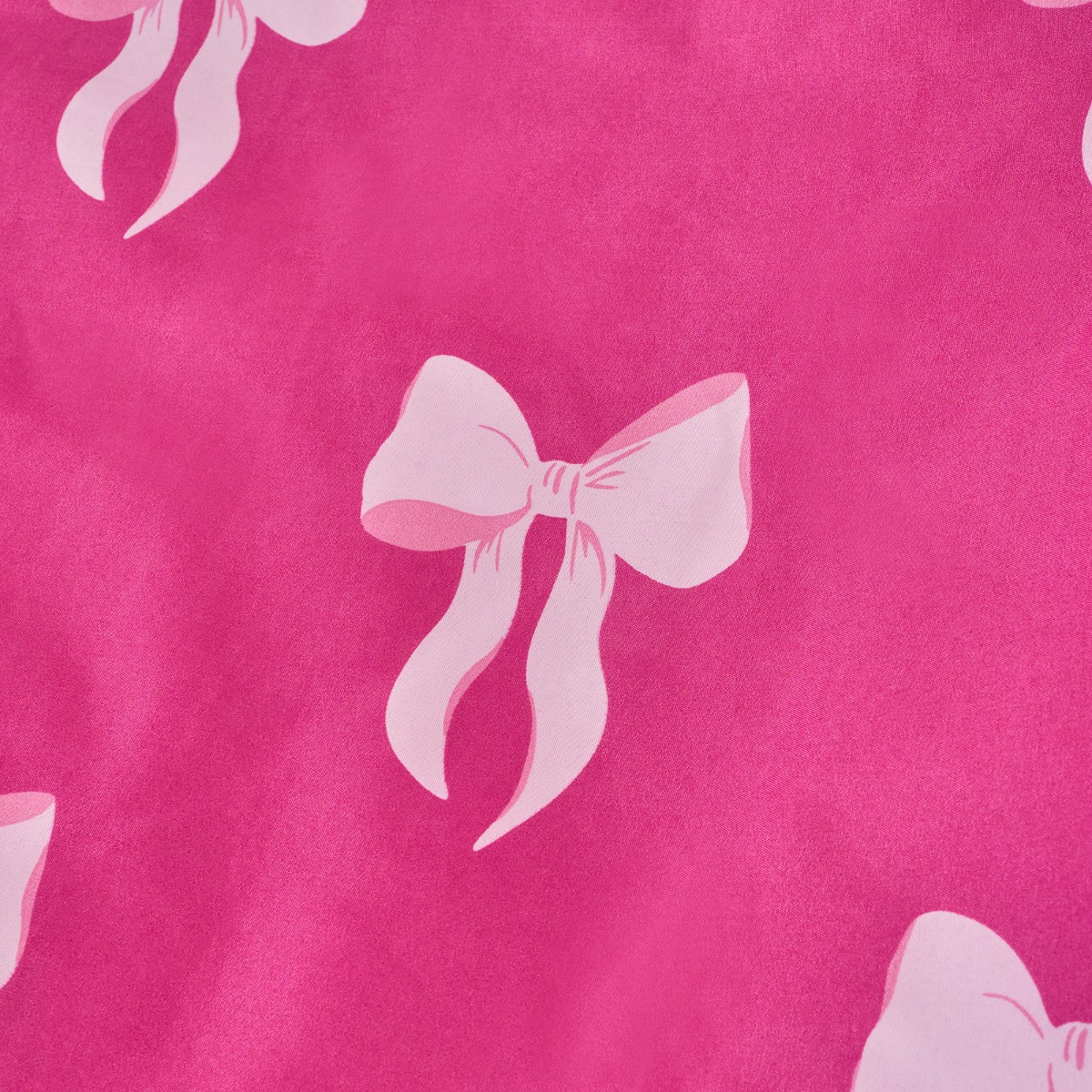 OHS Bow Print Reversible Duvet Cover Set, Pink/Hot Pink - Single>