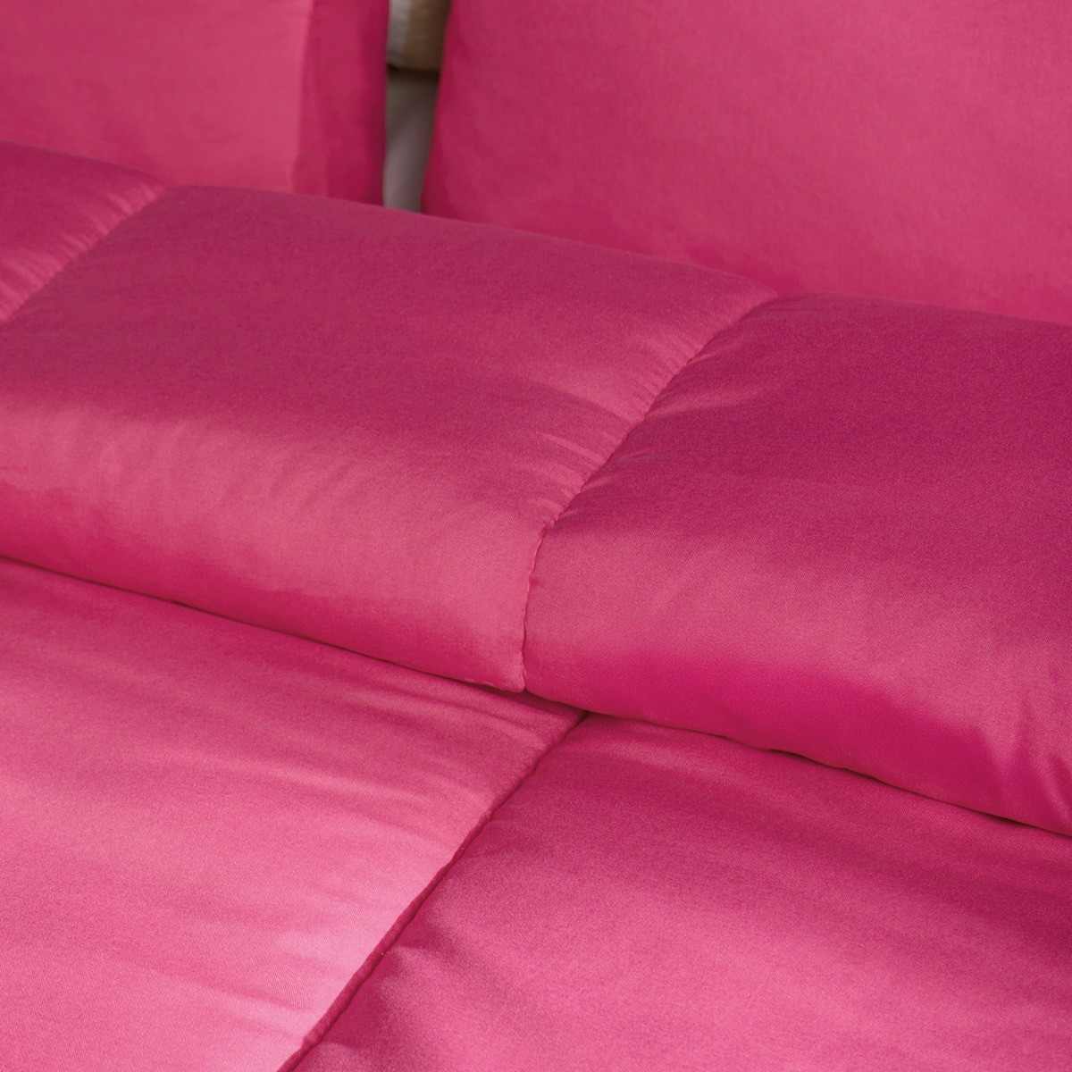 OHS Coverless 10.5 Tog Duvet Set, Hot Pink - Single>