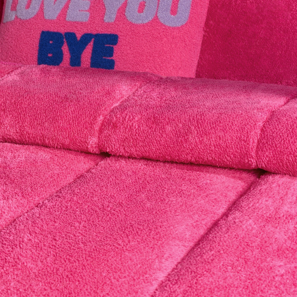 OHS Teddy Coverless 10.5 Tog Duvet Set, Hot Pink - King>