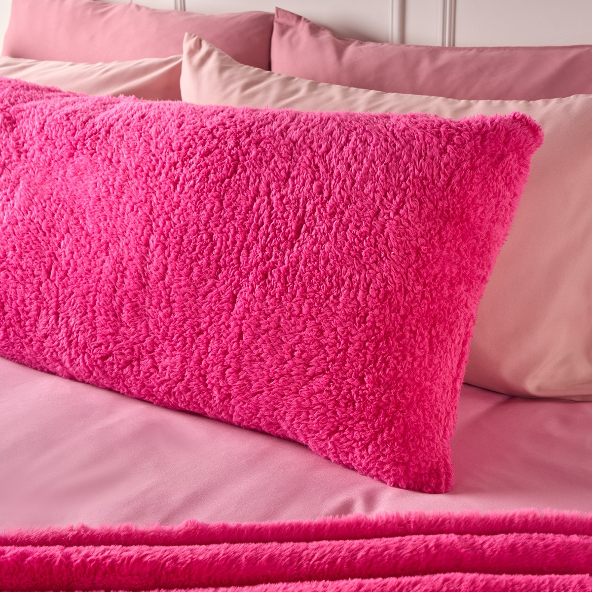 OHS Teddy Bolster Pillow - Hot Pink>