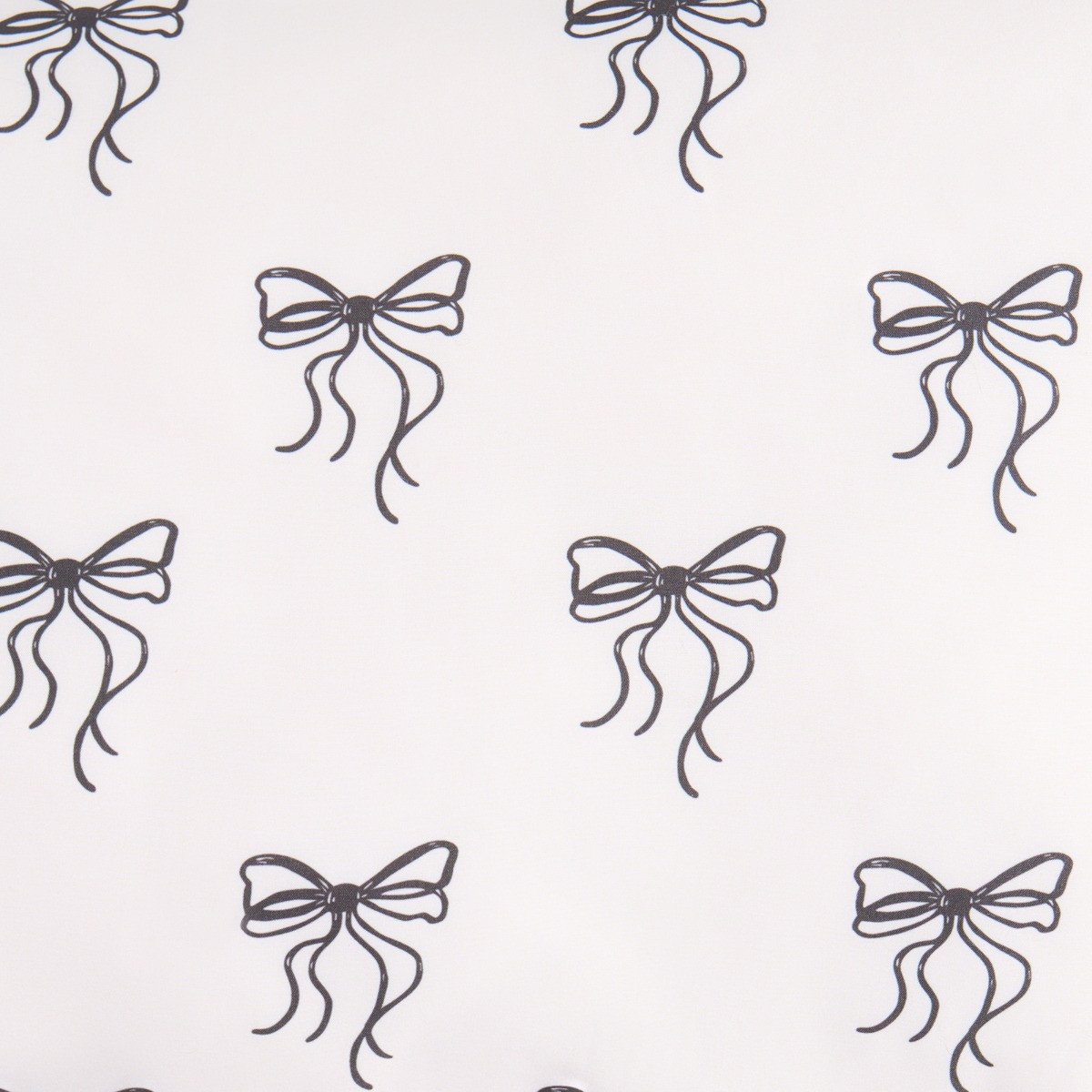 OHS Bow Print Frill Edge Bolster Pillow - Monochrome>