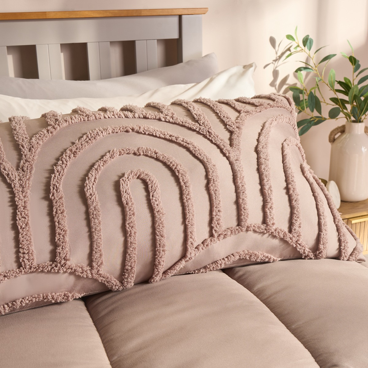 OHS Tufted Arches Bolster Pillow - Natural>