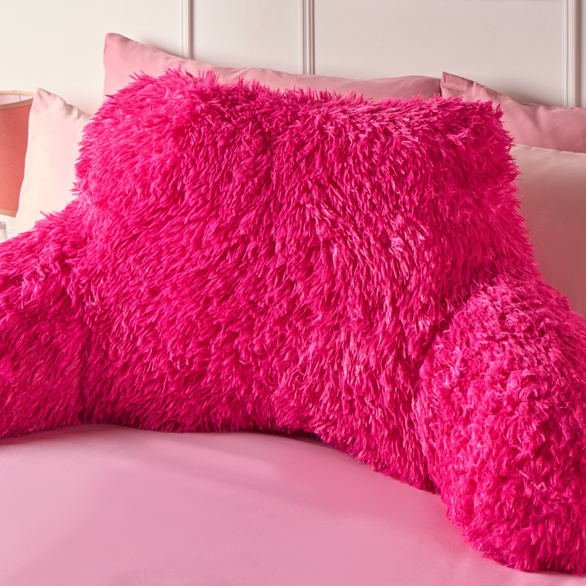 OHS Long Hair Cuddle Cushion - Hot Pink>