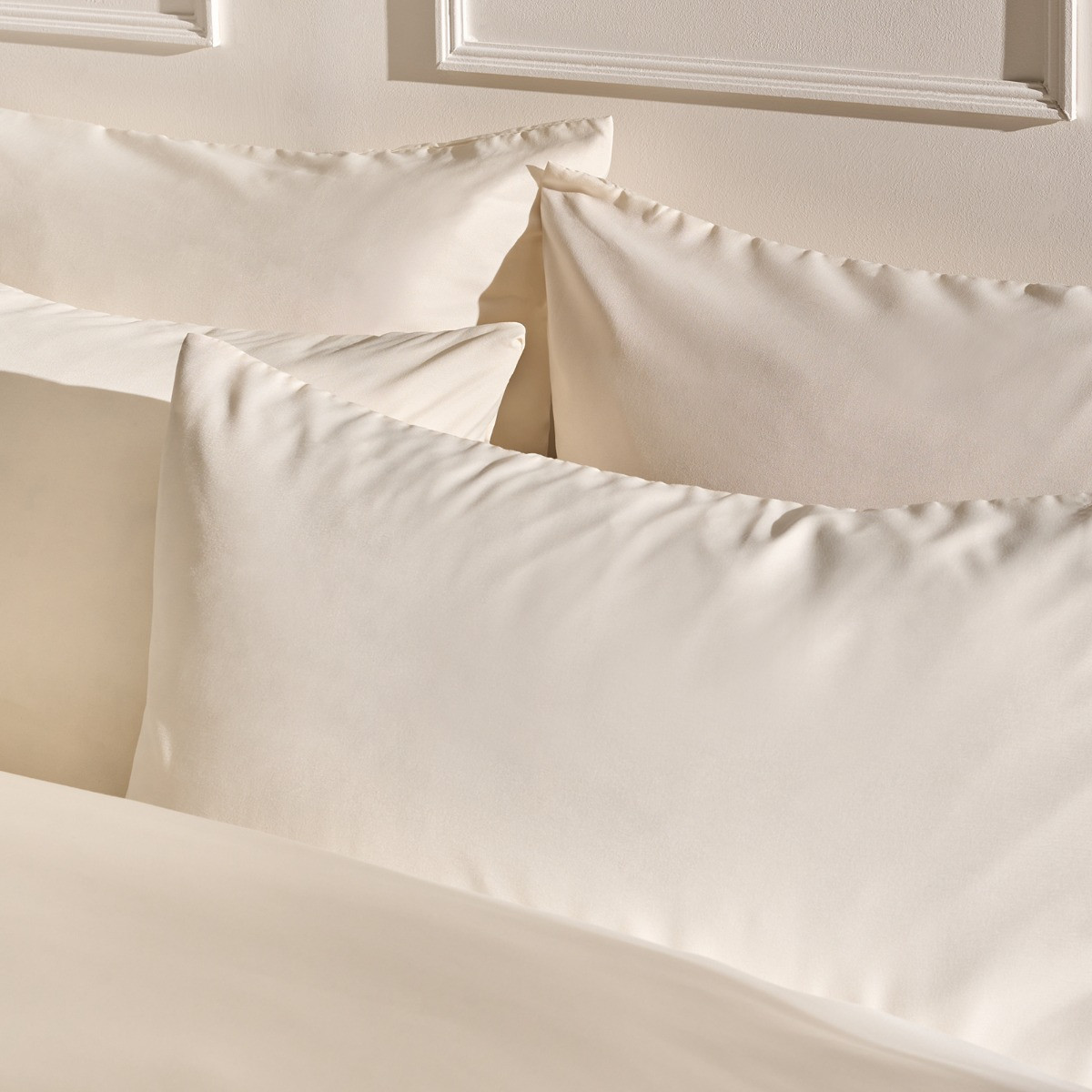 OHS Plain Duvet Cover Set - Ivory>