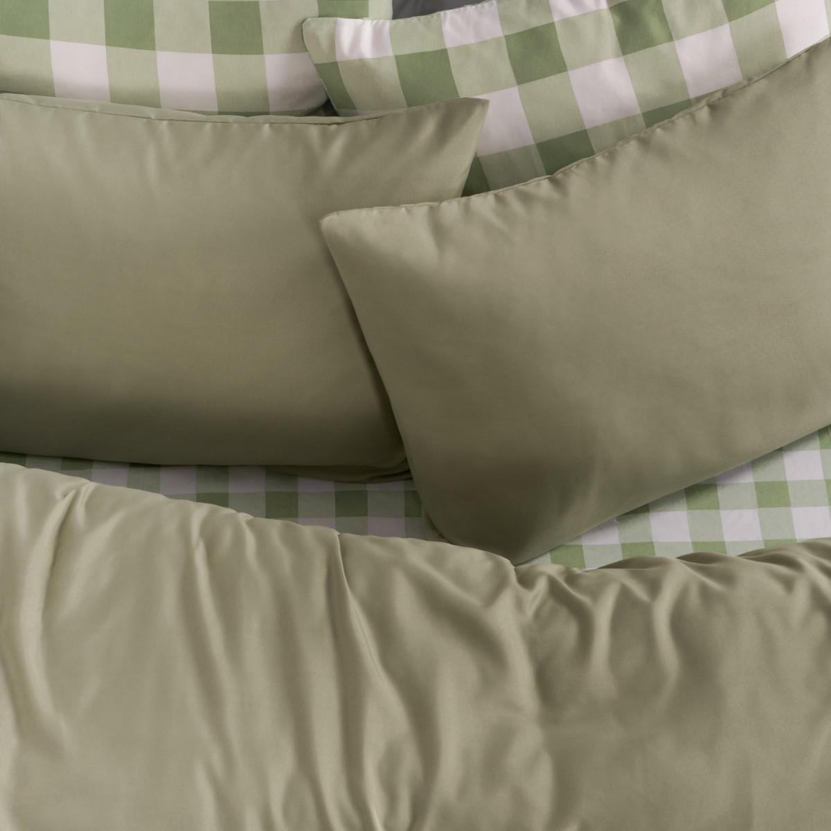 OHS Plain Duvet Cover Set, Sage - Super King>