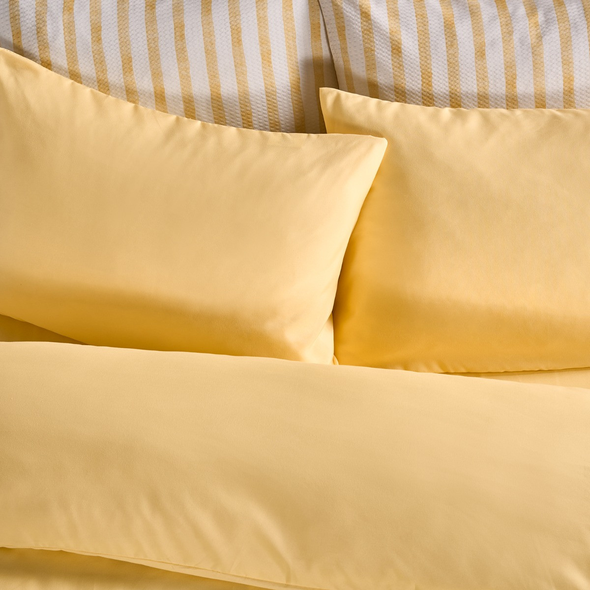 OHS Plain Duvet Cover Set, Lemon - Single>