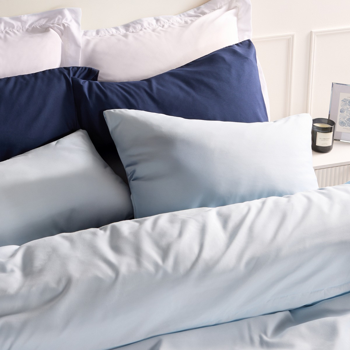 OHS Plain Duvet Cover Set - Light Blue>