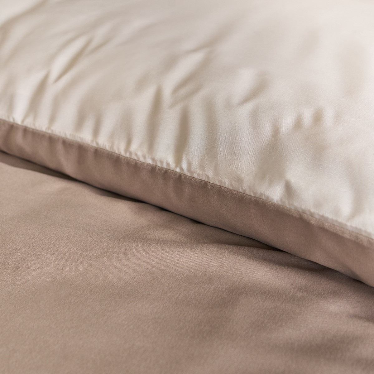 OHS Reversible Duvet Set, Mink/Ivory -  Super King>