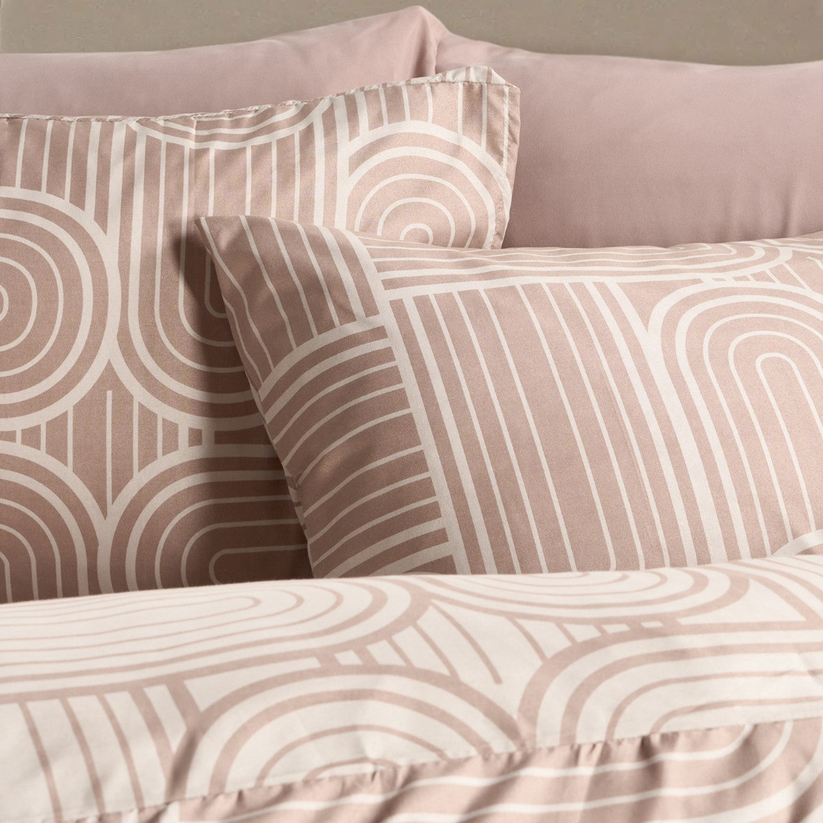 OHS Arches Print Duvet Set , Natural/Stone - King>