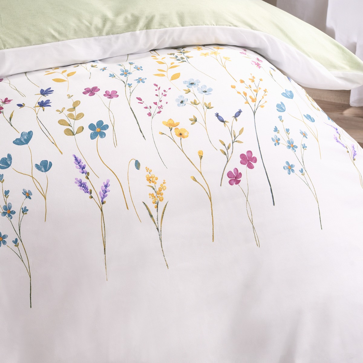 OHS Floral Border Duvet Set, Multi - Single>