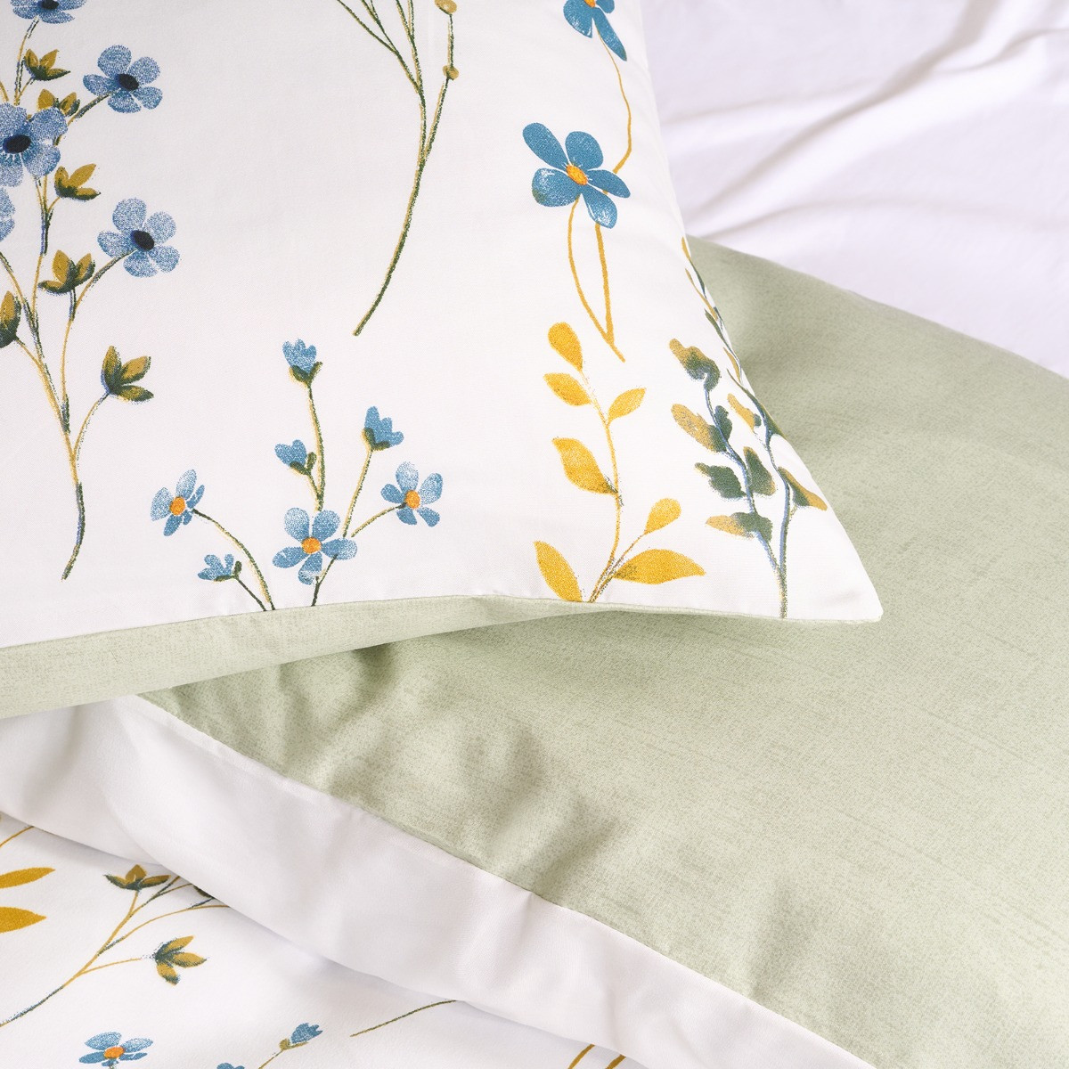 OHS Floral Border Duvet Set, Multi - Single>