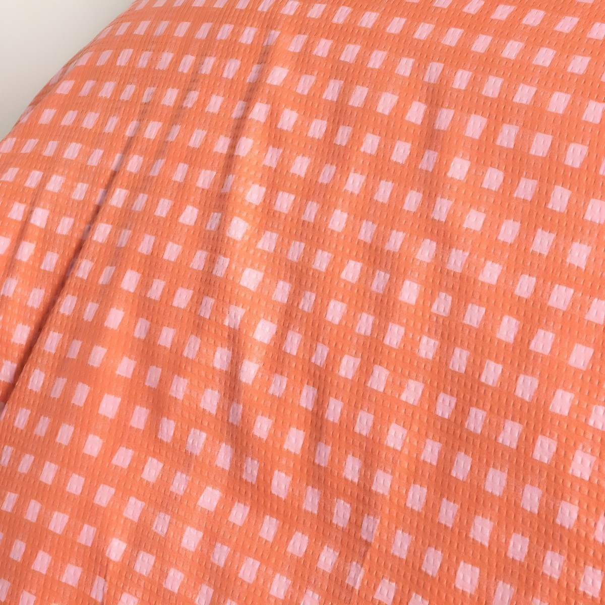 OHS Gingham Embossed Duvet Set, Coral - Double>