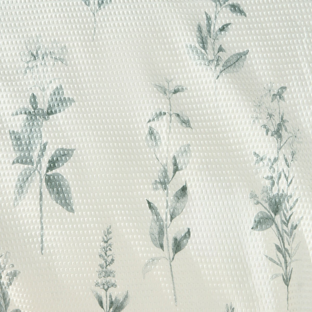 OHS Waffle Botanics Print Duvet Set, Green  - Superking>