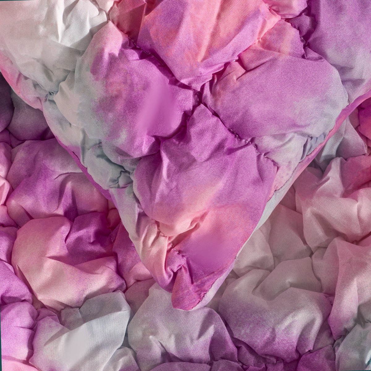 OHS Quilted Seersucker Tie Dye Duvet Cover Set - Multi>