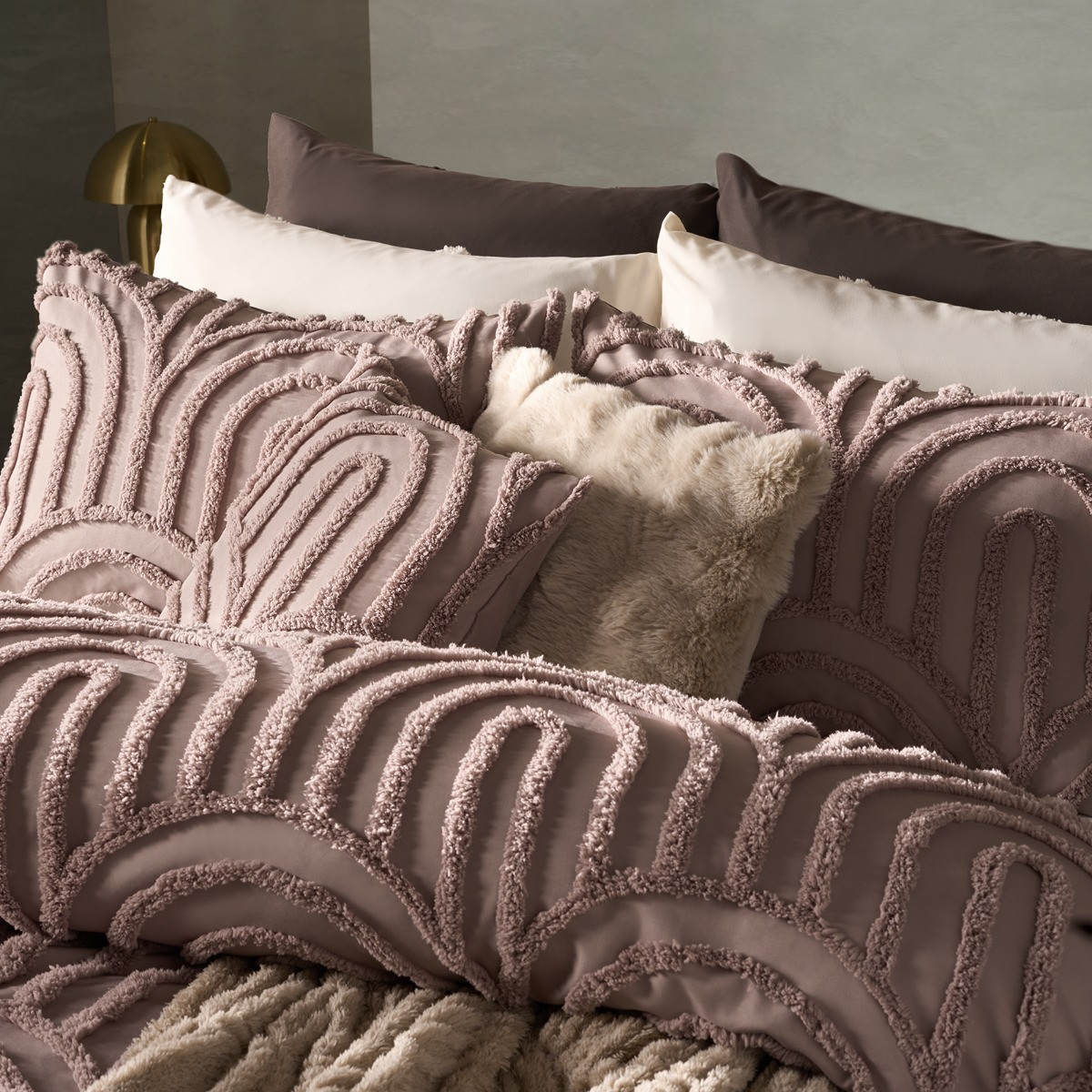 OHS Tufted Arches Duvet Cover Set, Natural - Single>