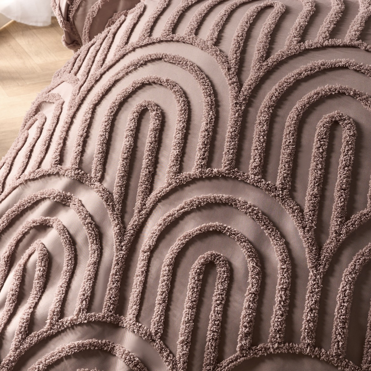 OHS Tufted Arches Duvet Cover Set, Natural - King>