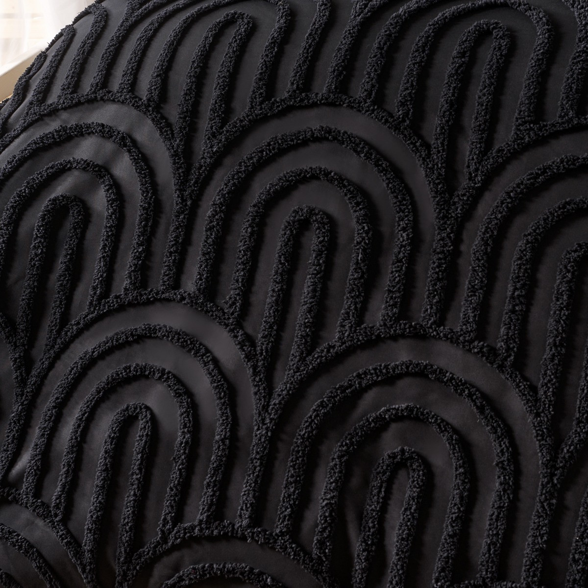 OHS Tufted Arches Duvet Cover Set, Black - Single>