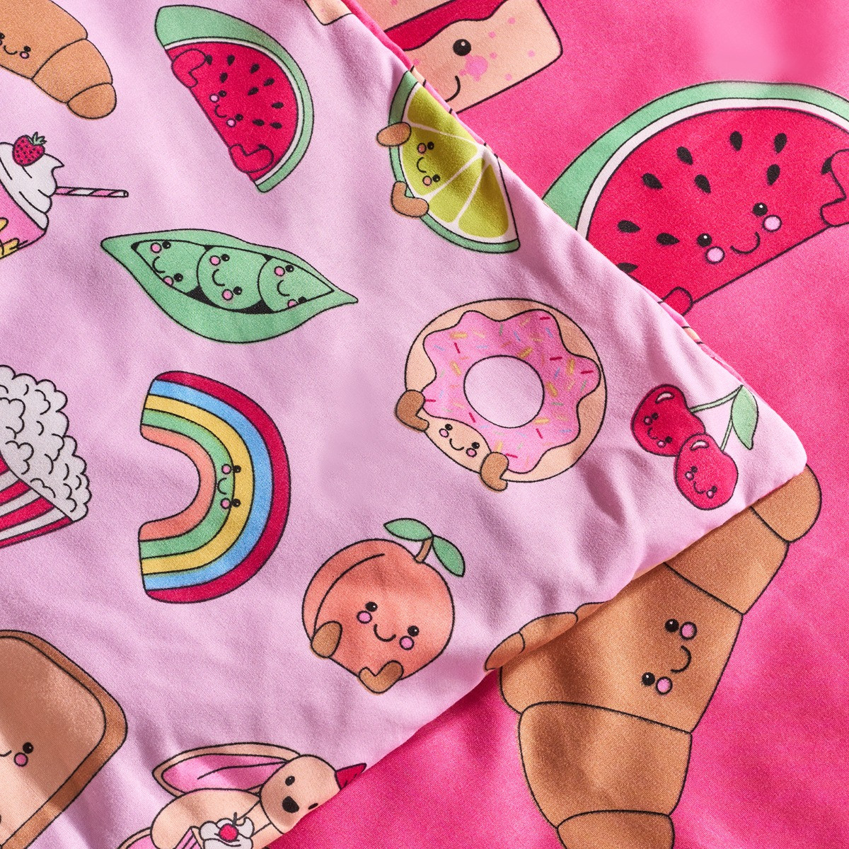 OHS Sweetie Pies Print Duvet Cover Set, Magenta - Double>