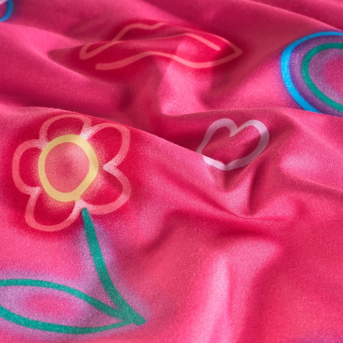 OHS Neon Lights Duvet Cover Set - Magenta>