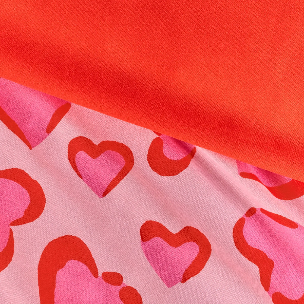 OHS Heart Leopard Print Duvet Cover Set, Pink - Double>