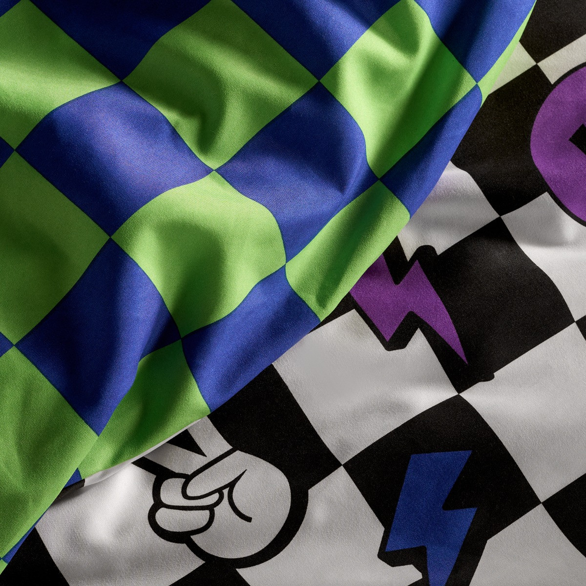 OHS Checkerboard Duvet Cover Set - Monochrome>