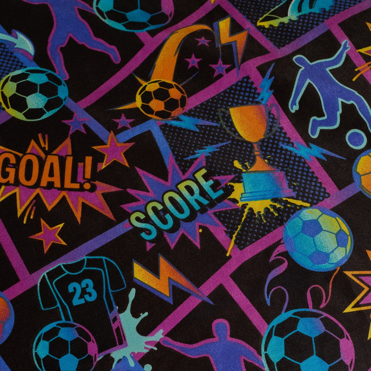 OHS Football Comic Print Duvet Cover Set, Multi - Double>