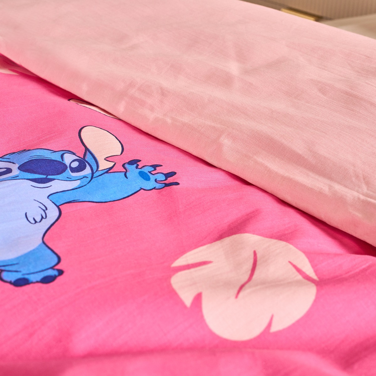 OHS Stitch Printed Duvet Cover Set, Pink - Single>