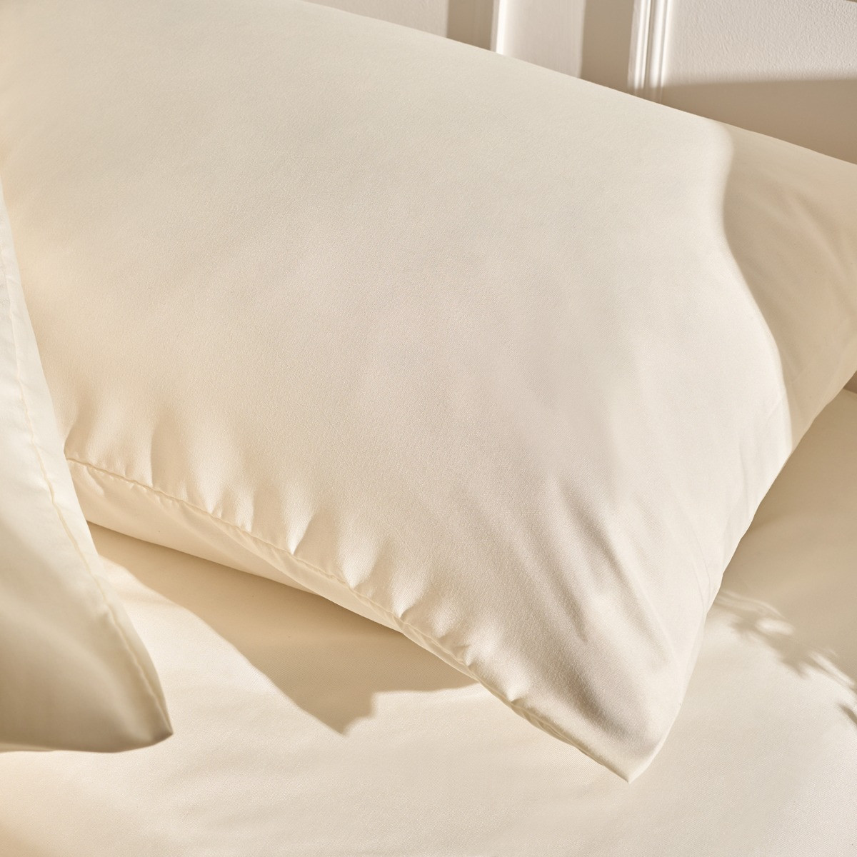 OHS 2 Pack Plain Dyed Housewife Pillowcases - Ivory>