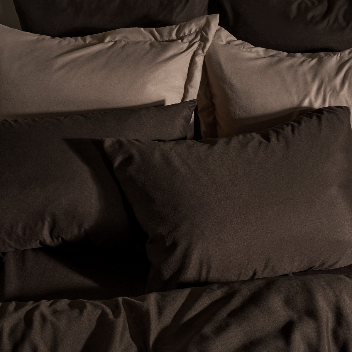 OHS 2 Pack Plain Dyed Housewife Pillowcases - Coffee>