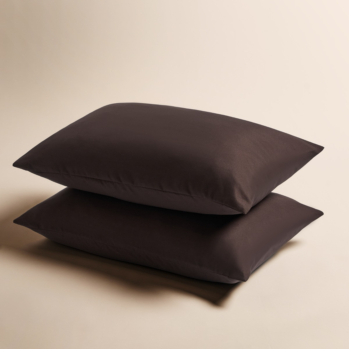 OHS 2 Pack Plain Dyed Housewife Pillowcases - Coffee>