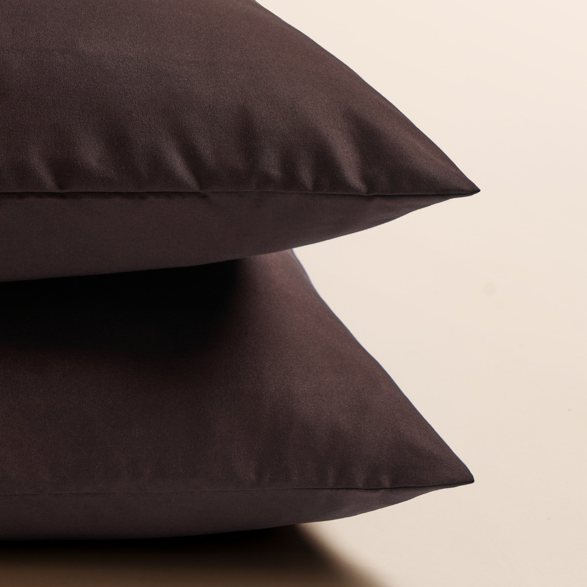 OHS 2 Pack Plain Dyed Housewife Pillowcases - Coffee>