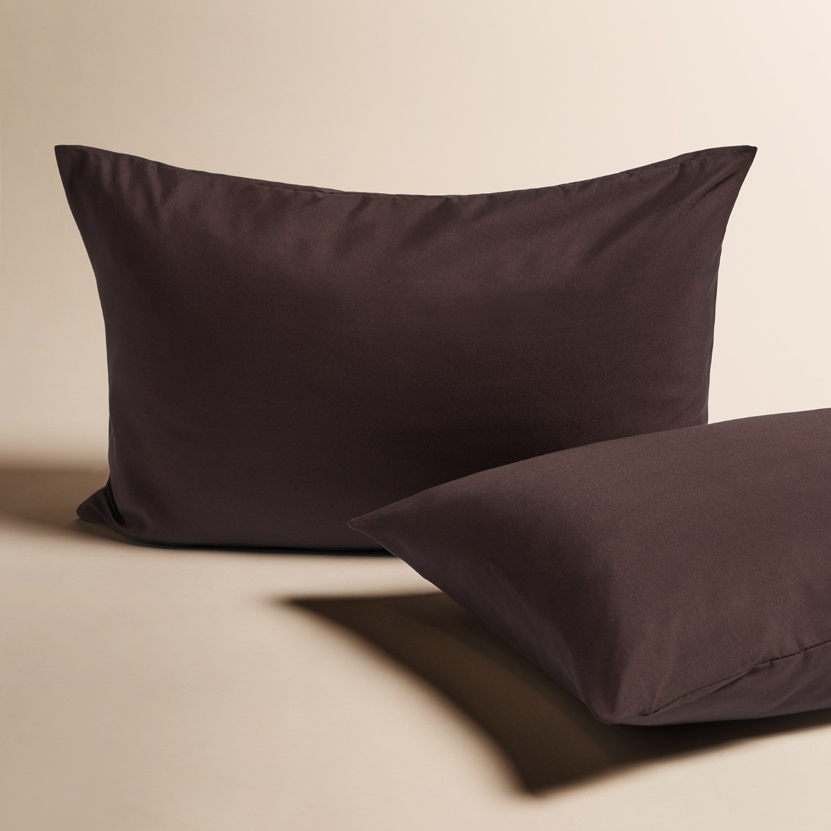 OHS 2 Pack Plain Dyed Housewife Pillowcases - Coffee>
