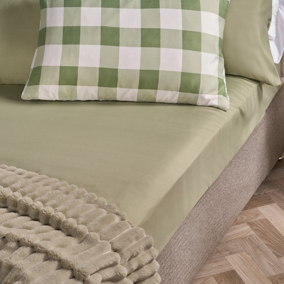 OHS Plain Dyed Fitted Sheet - Sage>