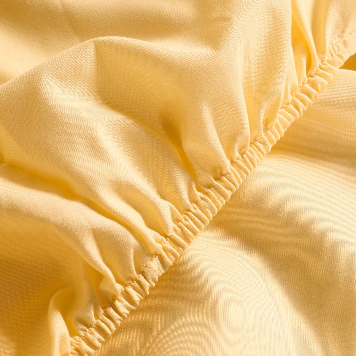 OHS Plain Dyed Fitted Sheet, Lemon - King>