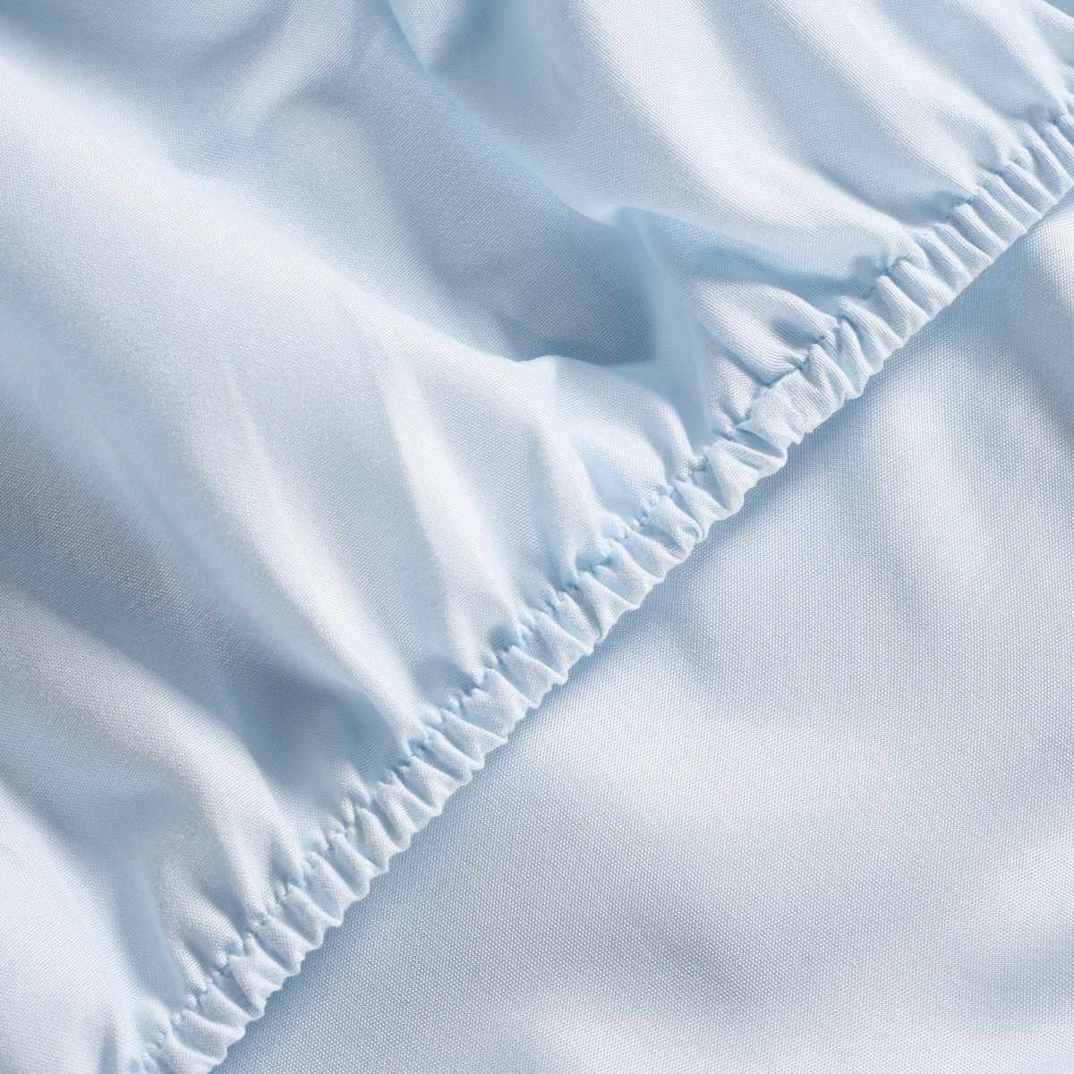 OHS Plain Dyed Fitted Sheet, Light Blue - Double>
