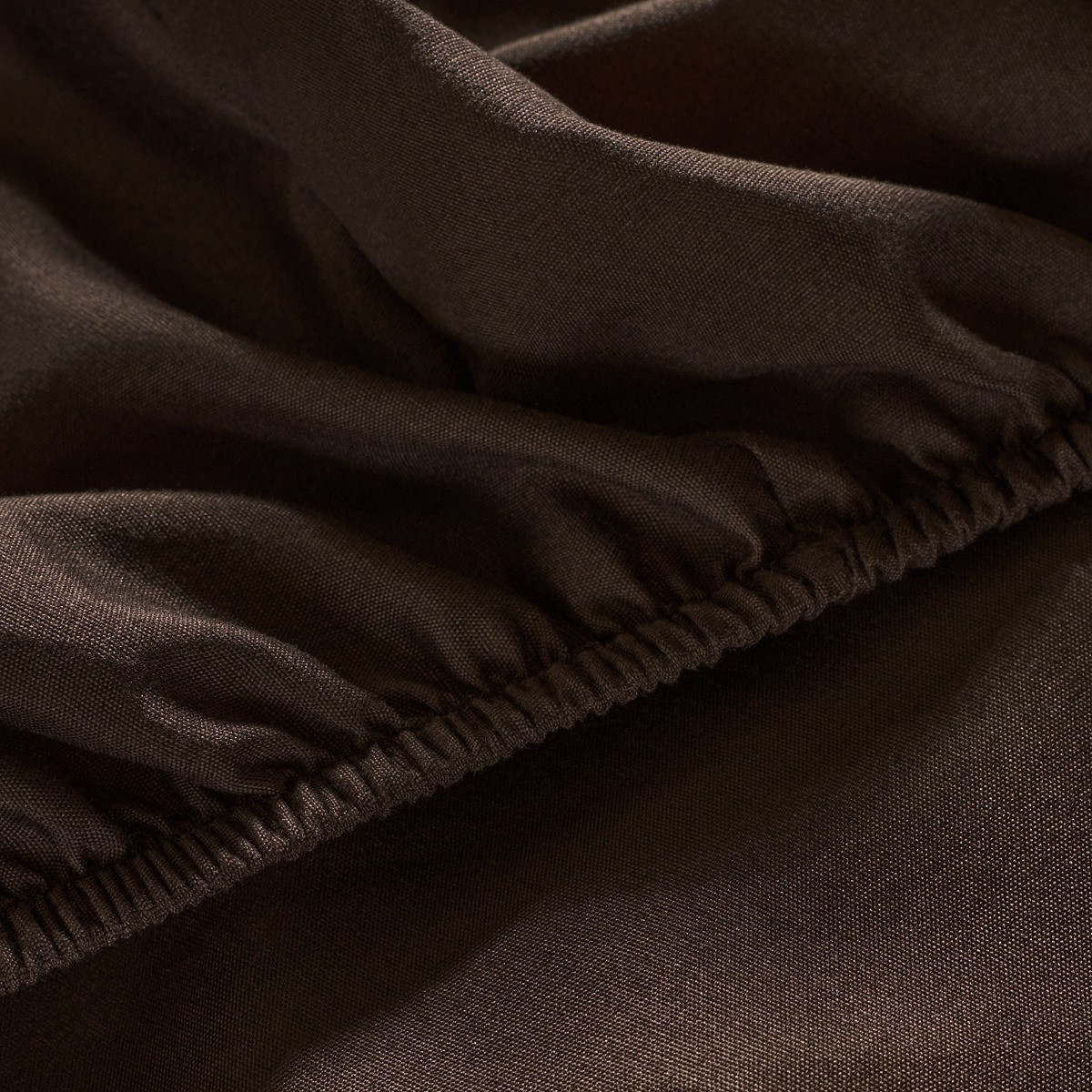 OHS Plain Dyed Fitted Sheet, Coffee - Double>
