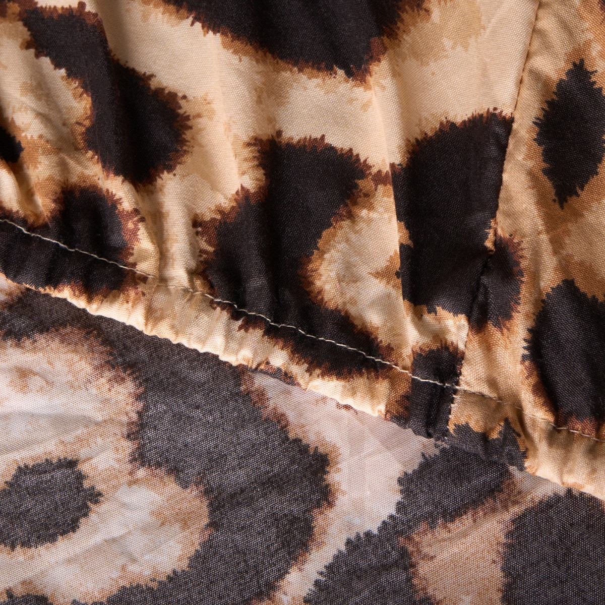 OHS Leopard Print Fitted Sheet, Natural - King>
