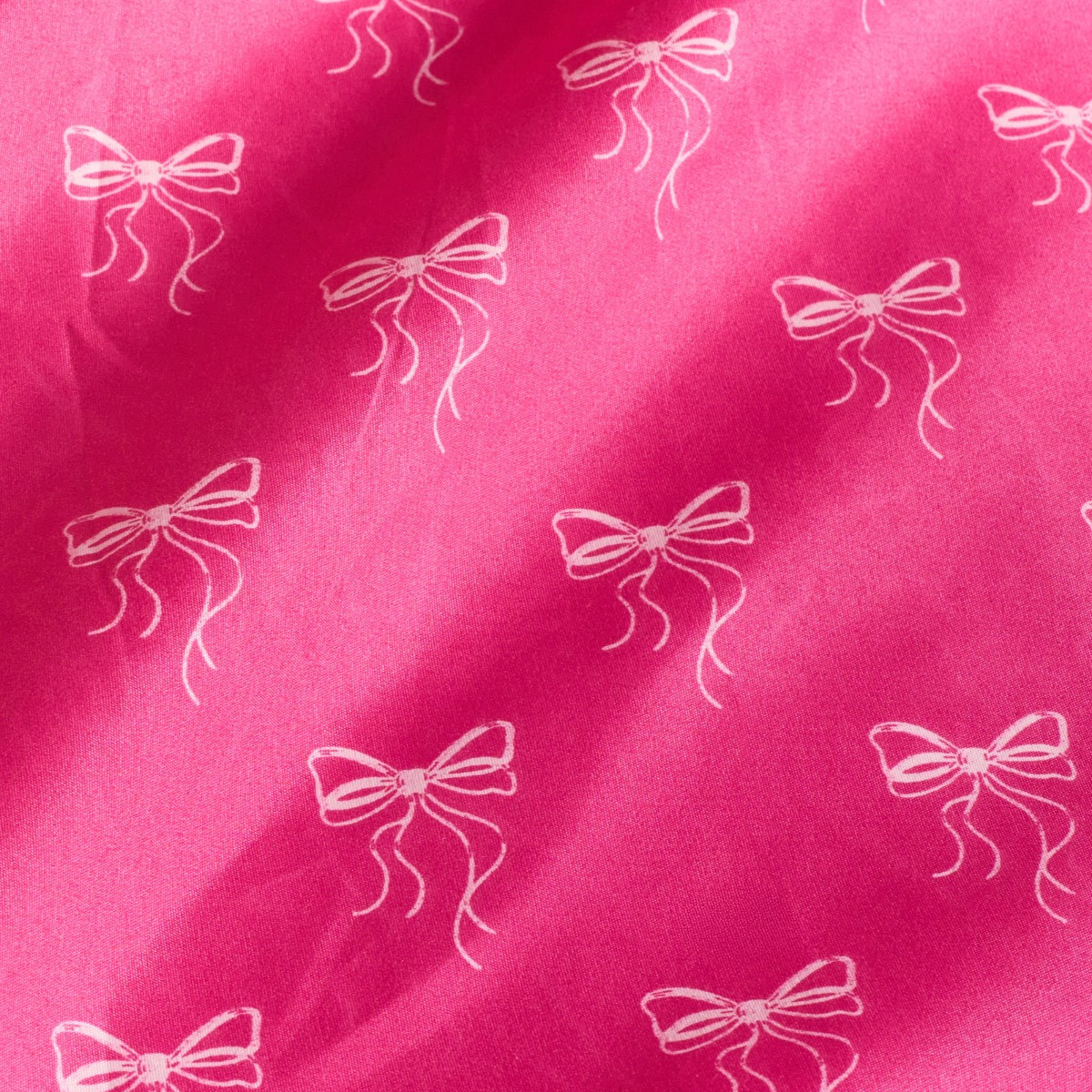 OHS Bow Print Fitted Sheet, Hot Pink - Single>