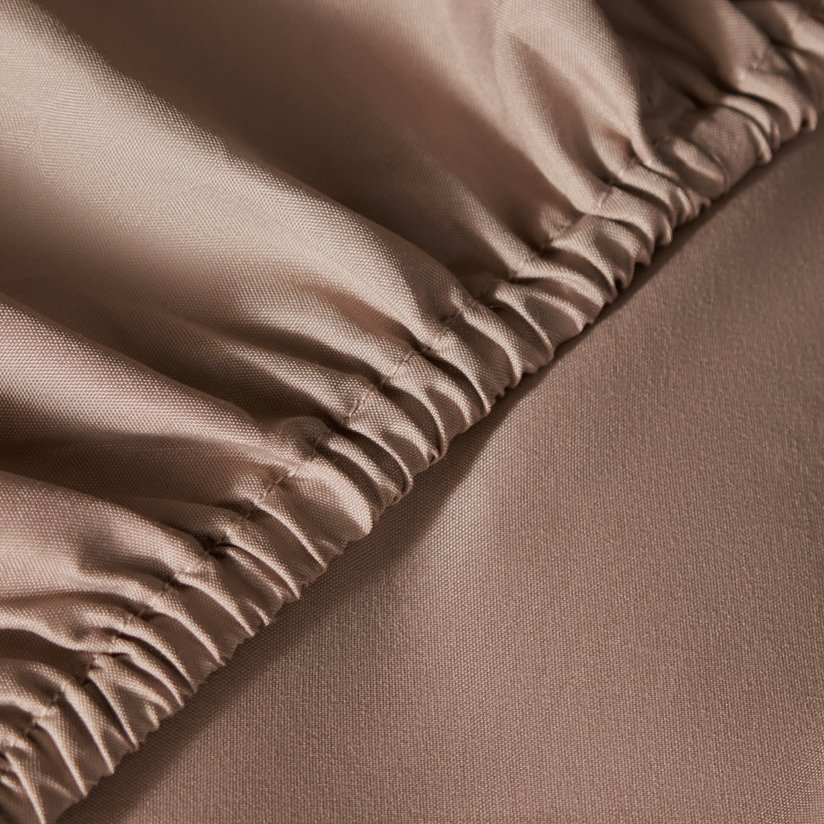 OHS Plain Dyed Deep Fitted Sheet, Natural - Double>