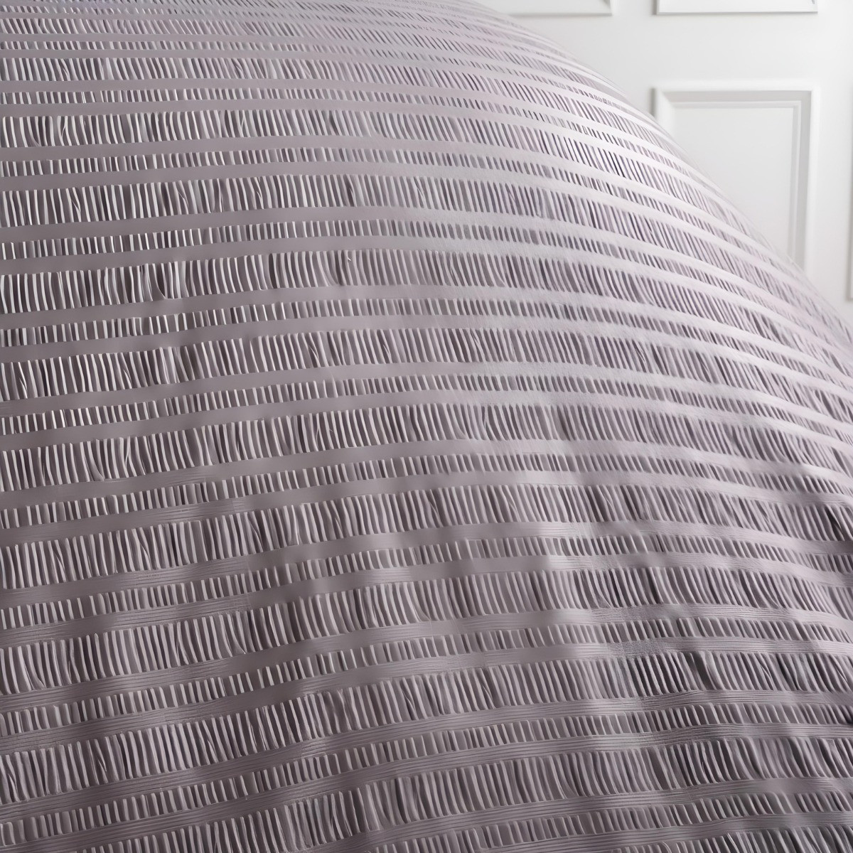 OHS Embossed Seersucker Duvet Set, Grey - Double>