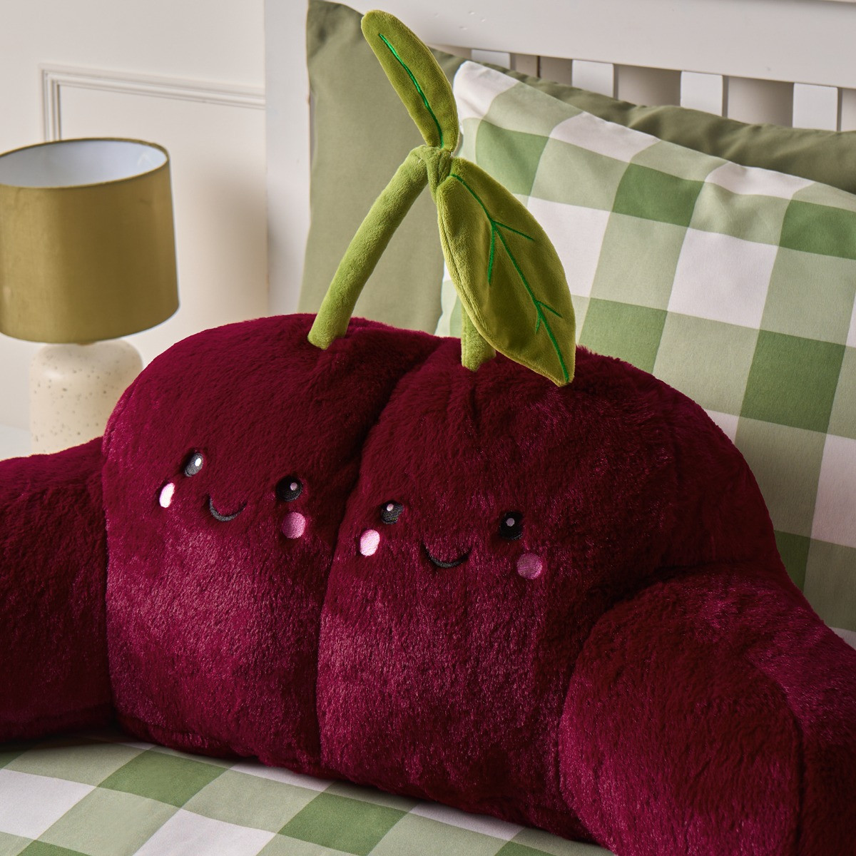 OHS Cherry Cuddle Cushion - Burgundy>