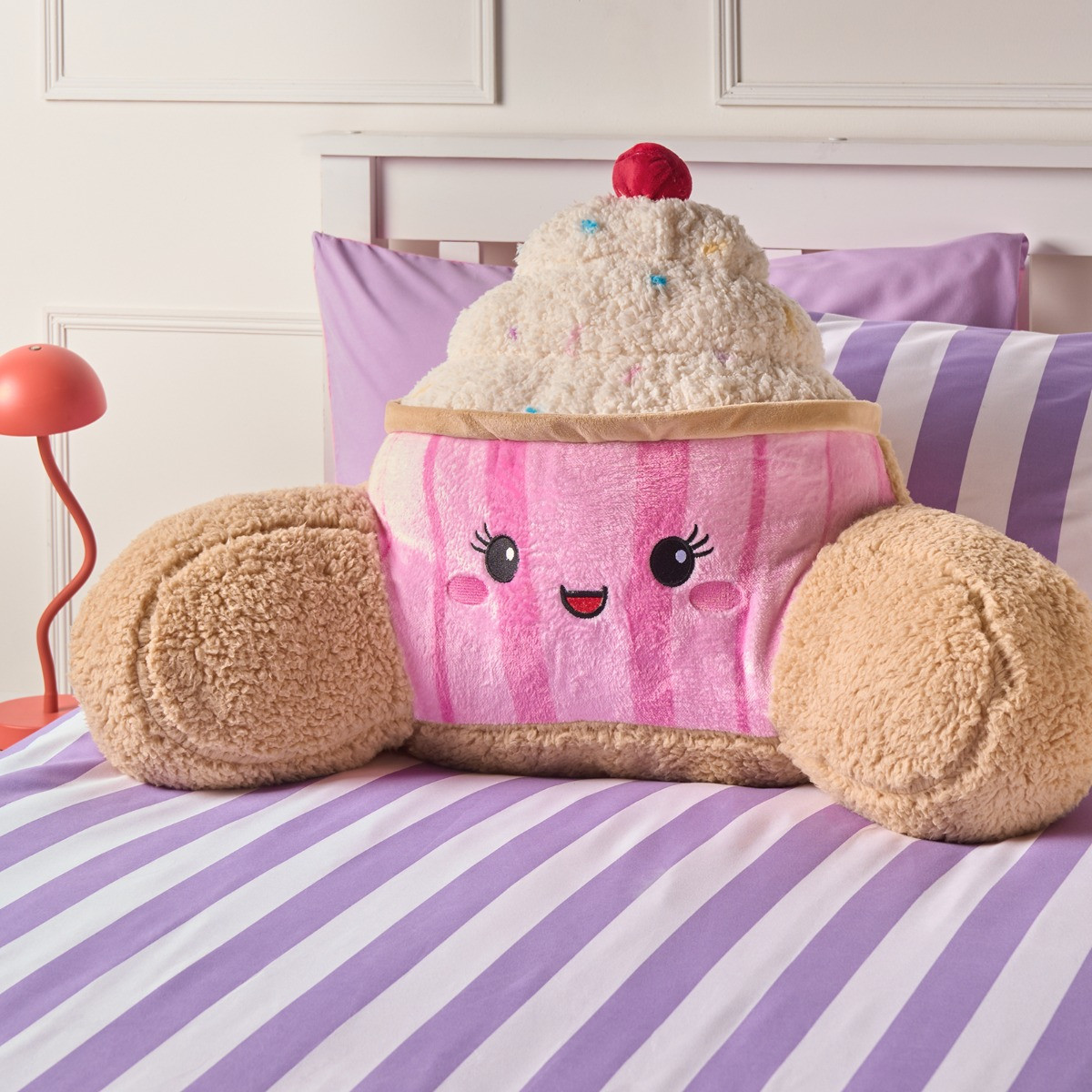 OHS Cupcake Cuddle Cushion - Pink/Natural>